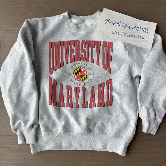 Vintage University of Maryland Sweatshirt 90s Maryland Terrapins Shirt tee - Picture 1 of 2